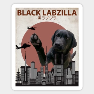 Black Labzilla - Giant Labrador Retriever Lab Dog Monster Sticker